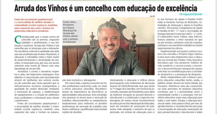 Arruda dos Vinhos um concelho com educação de excelência